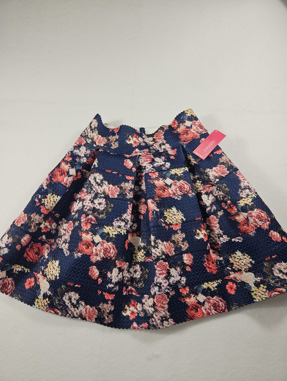 Exhilaration Women's Navy Floral Pleated Skirt - Size Medium NWT